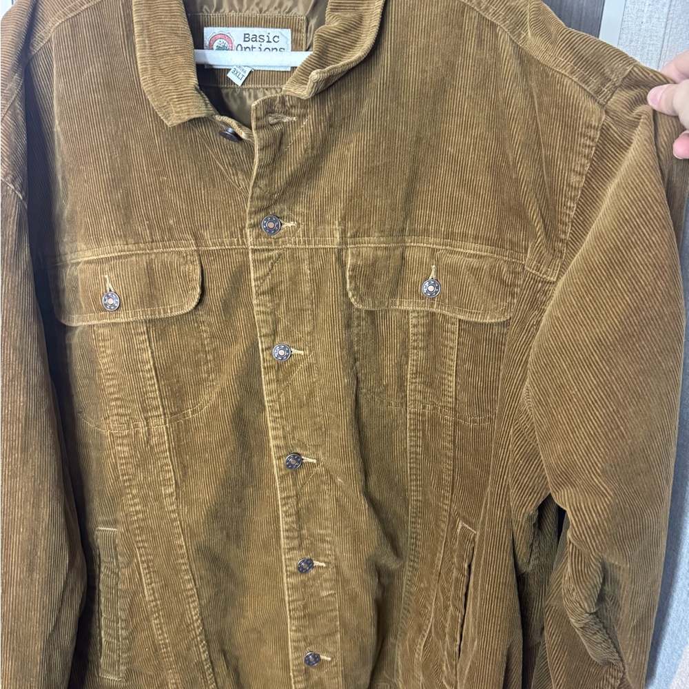 Basic Options Mens Tan Corduroy Jacket 3XLT